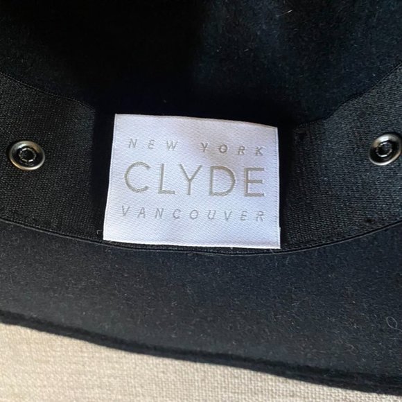 CLYDE Womens Black Wool Pinch Hat Wide Brim With Neck Shade Scarf main image 6